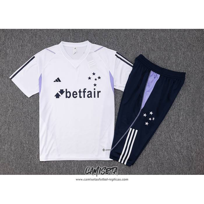 Chandal del Cruzeiro 2023-2024 Manga Corta Blanco - Pantalon Corto